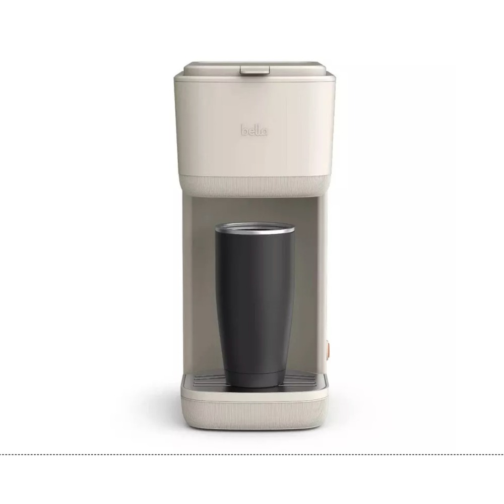 Bella Single Serve Coffee Maker (Size Your Way Size 6oz-14oz) Oatmilk Color- NEW